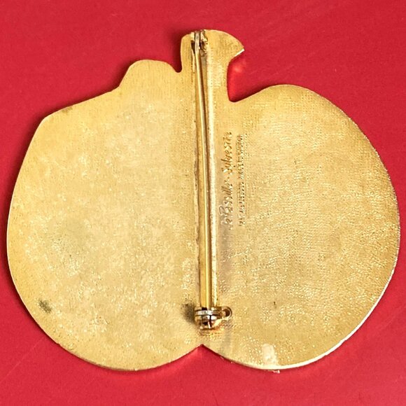 Large & luscious vintage green apple brooch signed de Pasillé-Sylvestre - Picture 4 of 5